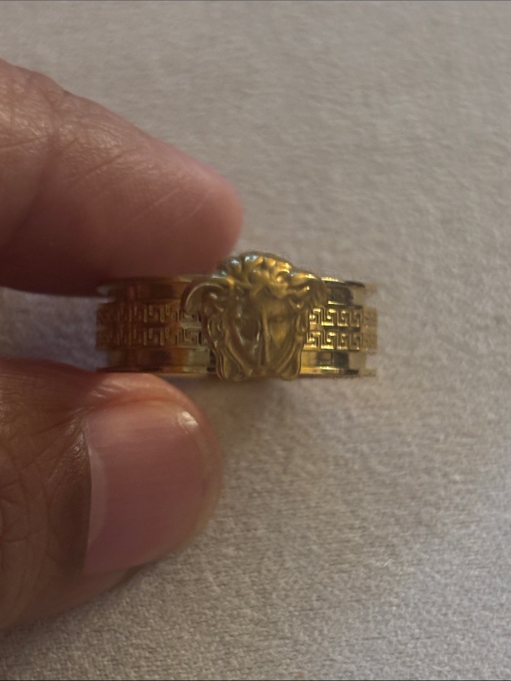 Gold Medusa Head Statement Ring - Women's Fashion Jewelry Size 8
